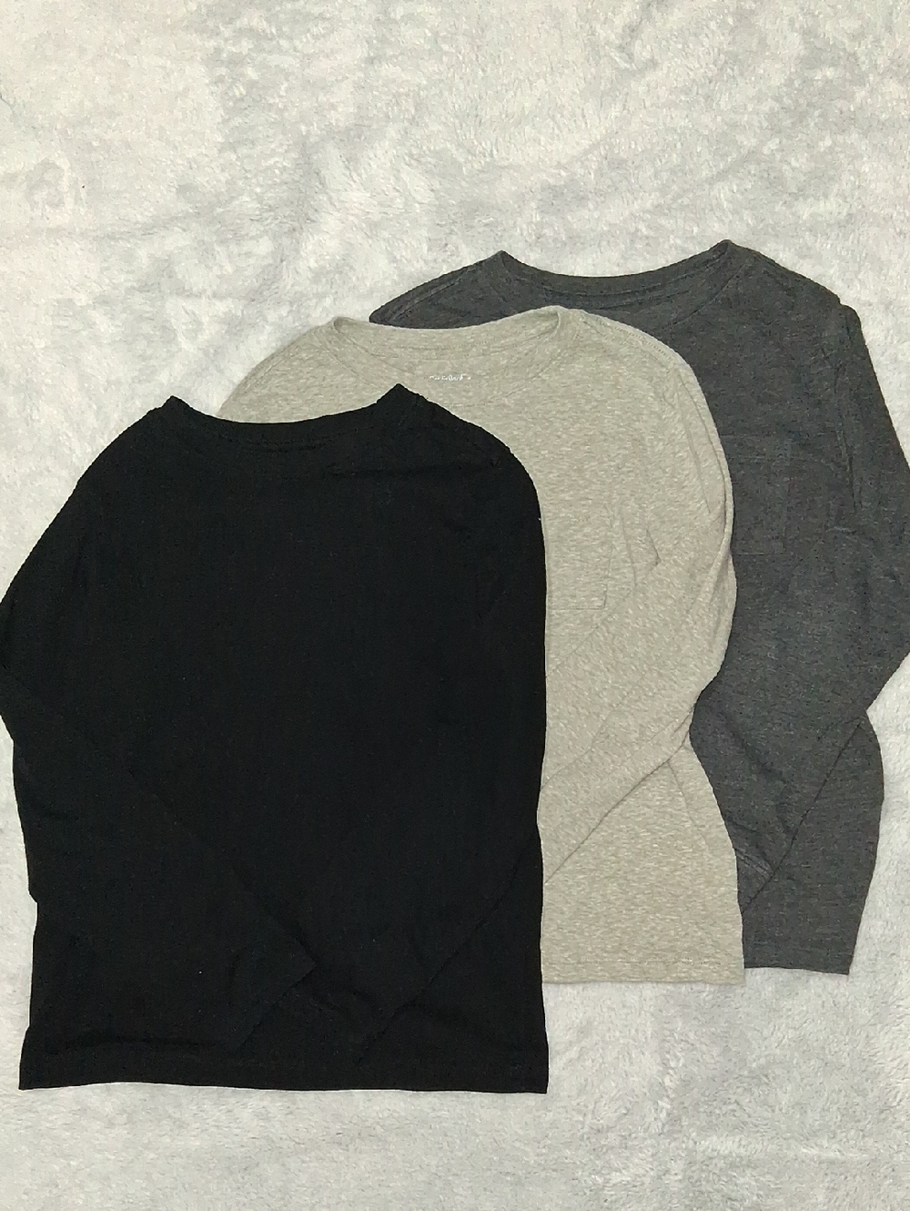 3 Cat & Jack Black Crew Neck Long Sleeve Tees